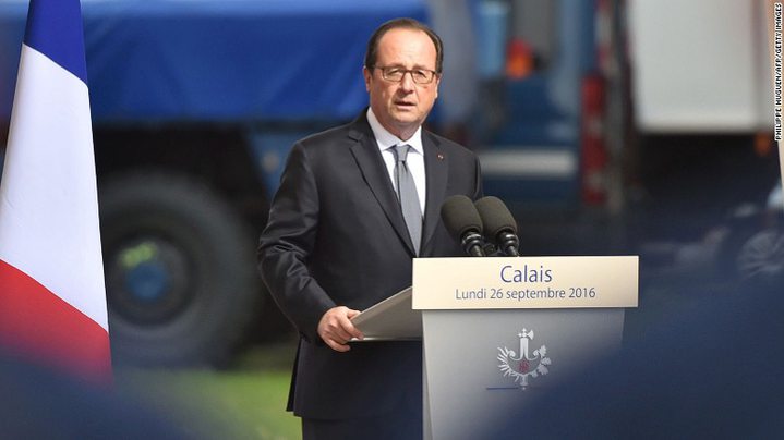 French President Francois Hollande says migrant camp known as "The Jungle" will be dismantled