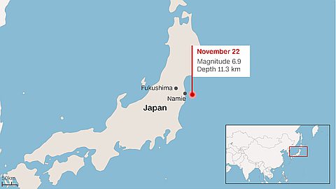 6.9-magnitude earthquake strikes off Japan