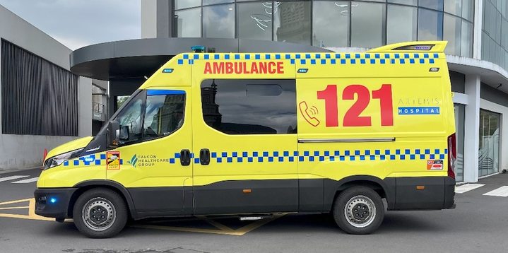 Artemis Hospital: Free ambulance service..