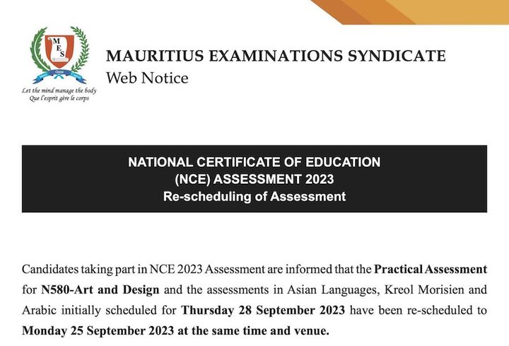 NCE : des examens avancés à trois jours plus..
