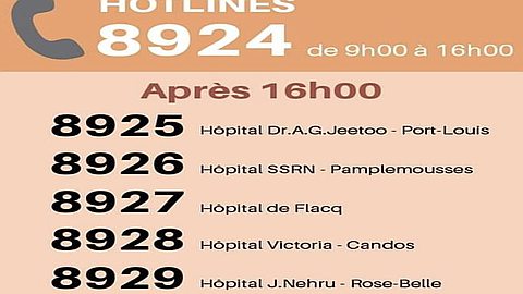 Services de Santé: le 8924 disponible en tant que Hotlines de 9 à 18 heures