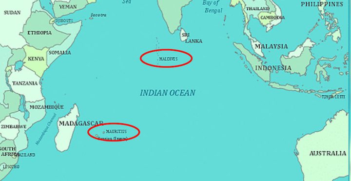 Borders between the Chagos and the Maldives