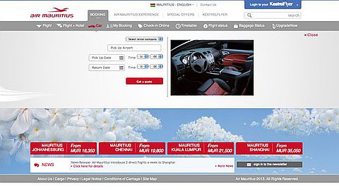 Air Mauritius Lance un Nouveau Service de Location de Voiture via son Site Internet
