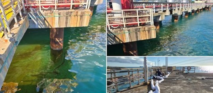 At the Port Louis oil terminal: 200-liter heavy oi