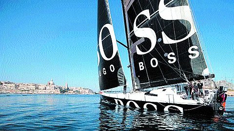 Hugo Boss Yacht Visits Island