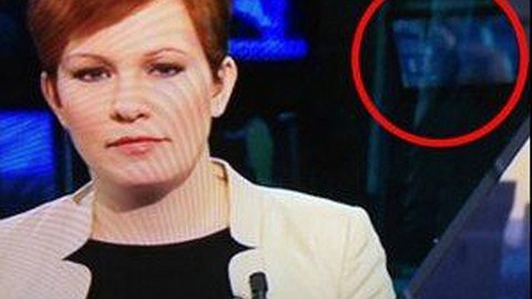 Porn Plays Behind Swedish News Anchor