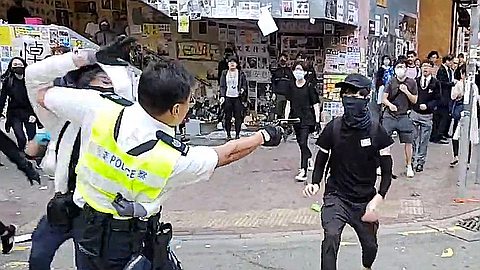 Hong Kong protests: Two people in critical condition after day of chaos