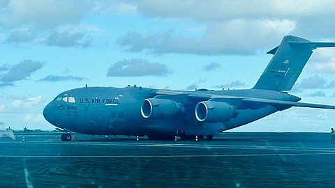 Large U.S. Military Cargo Plane Draws Attention in Mauritius