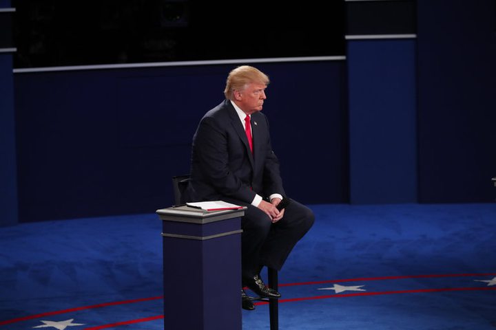 Donald J. Trump during the second presidential debate