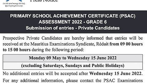 Examens du PSAC 2022 : les candidats privés ont jusqu’au 15 juin, à partir de lundi, pour s’inscrire