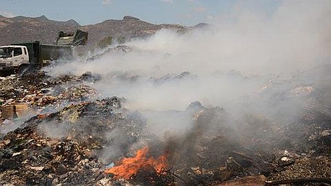 Old Roche-Bois Dump in Fire