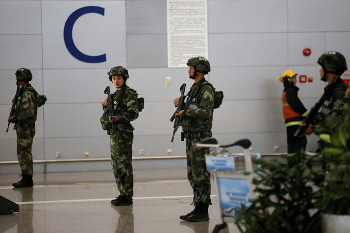 Explosion Wounds 4 at Airport in Shanghai