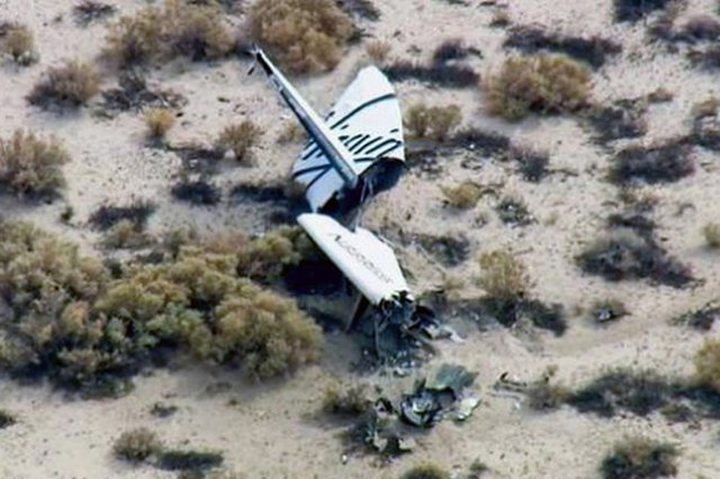wreckage from SpaceShipTwo, a rocket plane that crashed in the Mojave Desert on Friday