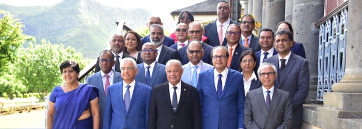 The new list of ministers of the Mauritius