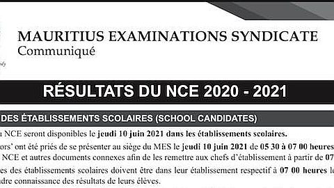 National Certificate of Education : les résultats disponibles ce jeudi