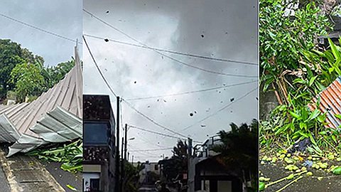 A mini-tornado causes extensive damage in Tyack