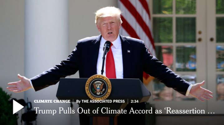 Trump Withdraw U.S. From Paris Climate Agreement