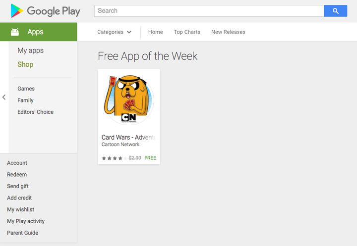 Get a new Android app for free on Google Play...
