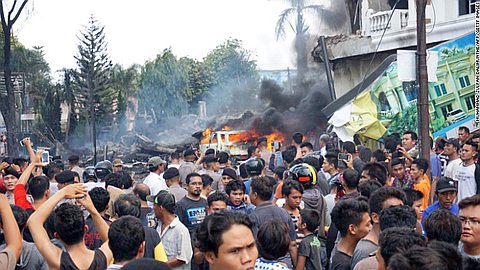 At Least 30 Reported Dead after Military Plane Crashes in Indonesian City