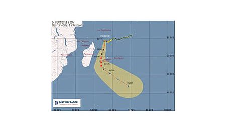 Reuniion: Dumile Became a Tropical Storm and Is Expected to Arrive Thursday