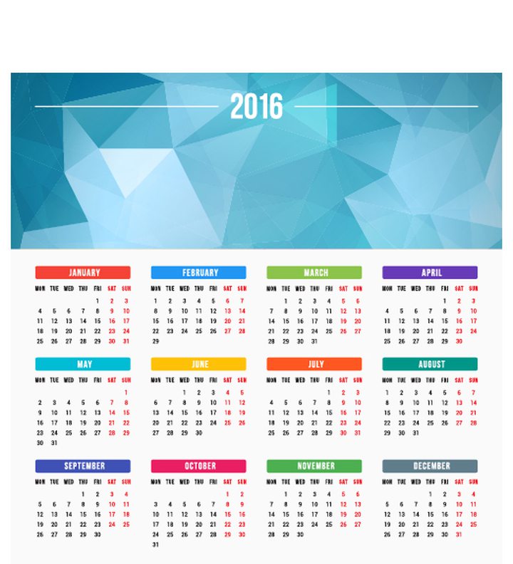 The List of Public Holidays in 2016
