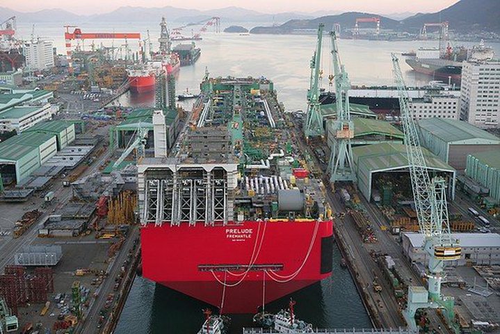 South Korean shipbuilder Samsung Heavy Industries' tanker-shaped vessel, Geoje 