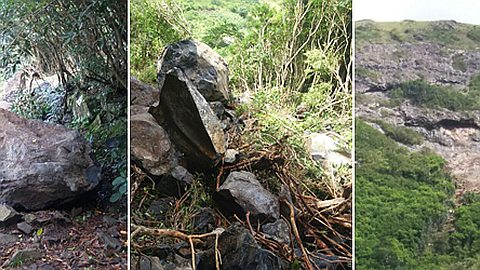 Mauvais temps: des chutes de pierres obstruent un sentier du Pouce 