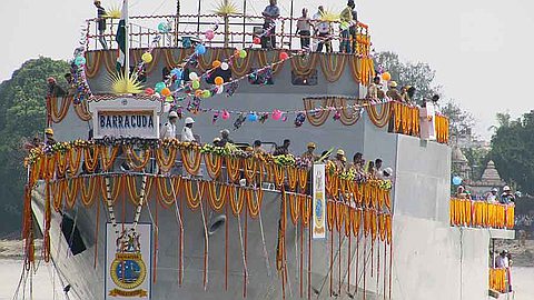 Marine: le CGS Barracuda accueilli à Port-Louis Demain