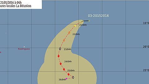 Météo: une Tempête Ttropicale Formée au Nord-Est de Rodrigues