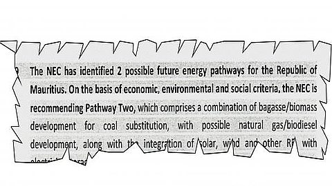 Report of the NEC: Maurice Can Switch From Coal