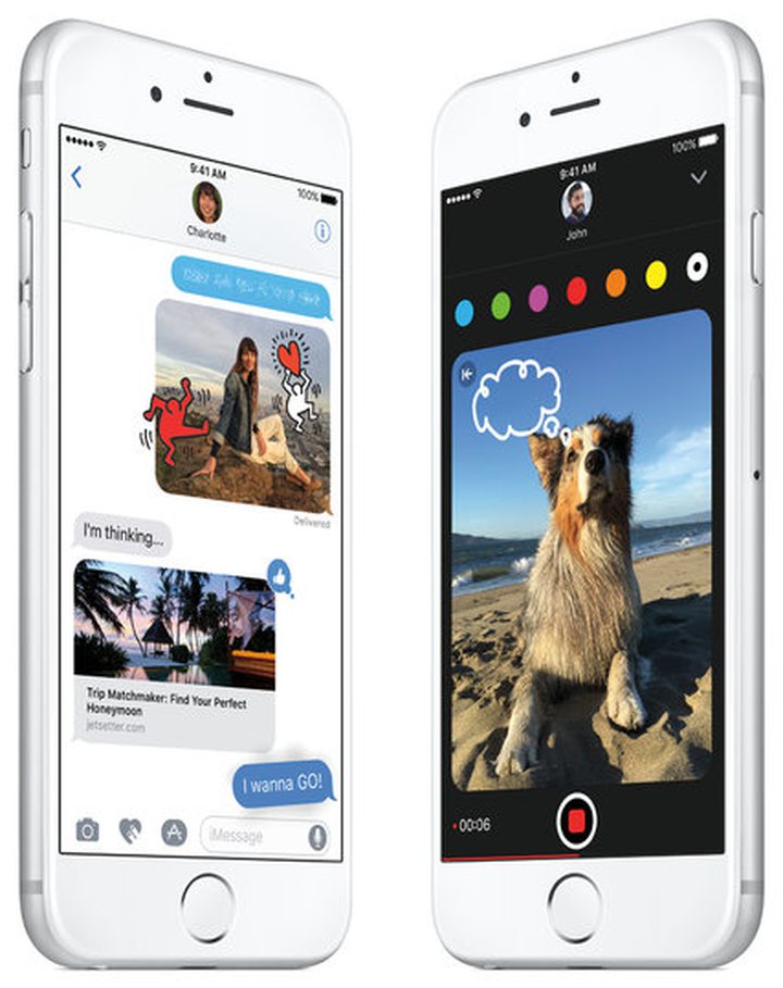 Apple’s iOS 10, which is now available as a public beta, includes new messaging features.