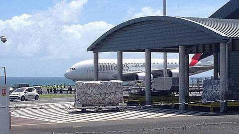 An Emirates A380 Diverted to Roland Garros Because of Heavy Rains in Plaisance