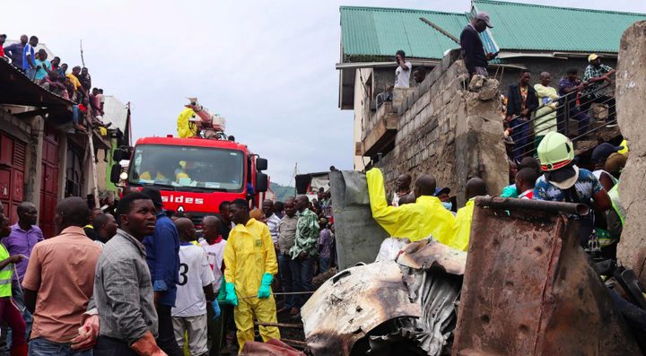 Plane crashes into homes in DR Congo town