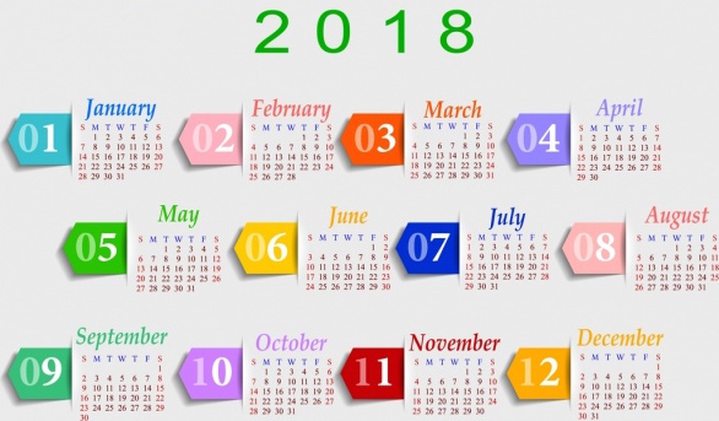 The List of Public Holidays in 2018