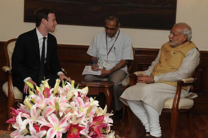 Mark Zuckerberg and Narendra Modi 