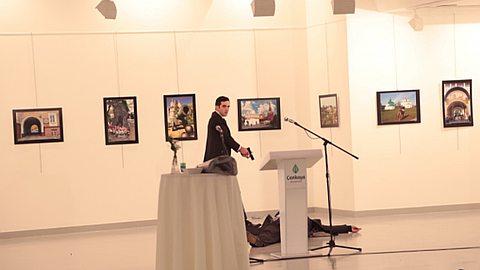 Turkish police officer, invoking Aleppo, guns down Russian ambassador in Ankara