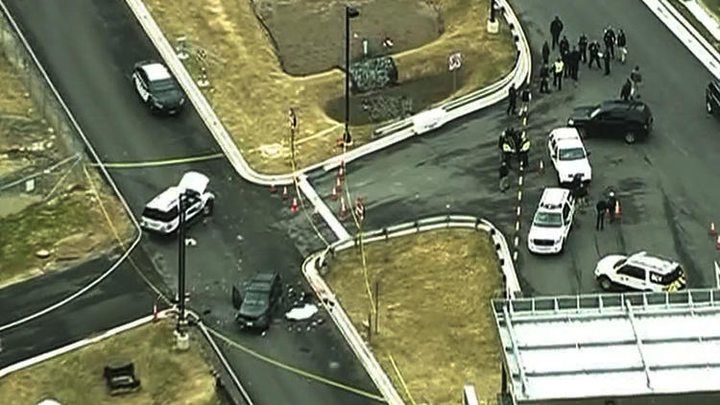 Aerial footage from WUSA shows the scene of an incident near Fort Meade Monday morning