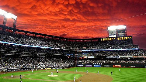 Picture of the Day: Crimson Skies and Mammatus Clouds