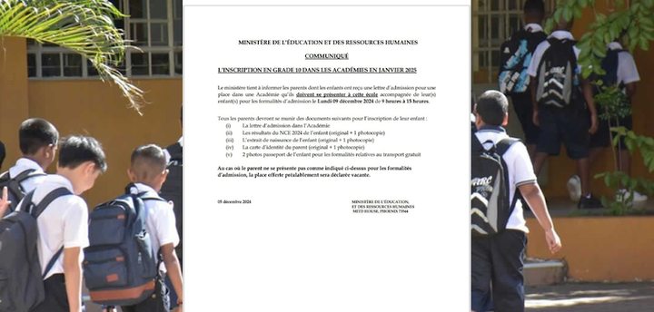 Registration in Grade 10 on Monday, December 9